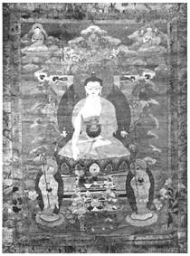 Будда, 16 архатов и локапалы