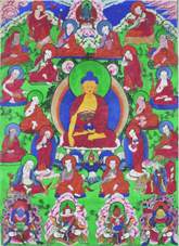 Будда, архаты и дхармапалы