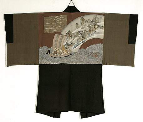 мужское хаори - кимоно
с узорной подкладкой