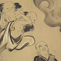 Мужское кимоно 
буддийскими монахами и драконом