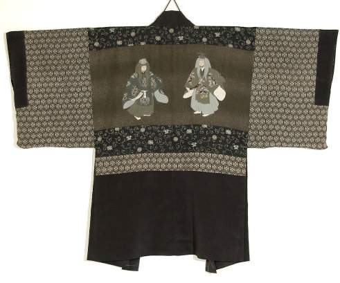 мужское хаори - кимоно
с узорной подкладкой