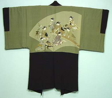 мужское хаори - кимоно
с узорной подкладкой